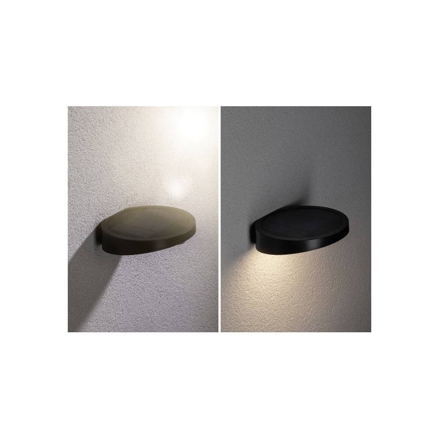 Paulmann 94246 - LED/1,2W IP44 Āra saules enerģijas lampa ar sensoru RYSE 3,7V 1800 mAh