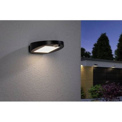 Paulmann 94246 - LED/1,2W IP44 Āra saules enerģijas lampa ar sensoru RYSE 3,7V 1800 mAh