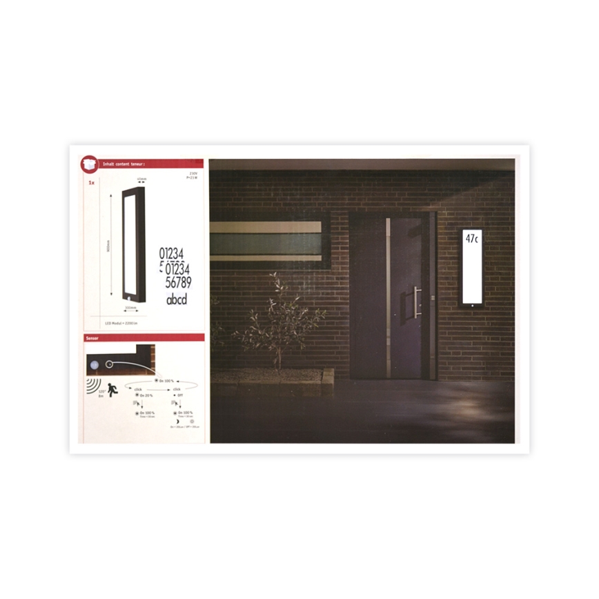 Paulmann 94257_1 - LED/19W IP44 Āra griestu lampa ar sensoru 230V
