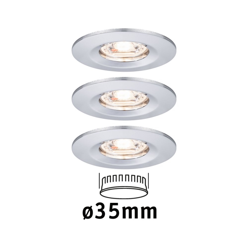 Paulmann 94303 - KOMPLEKTS 3xLED/4W IP44 Vannas istabas iegremdējama lampa COIN 230V
