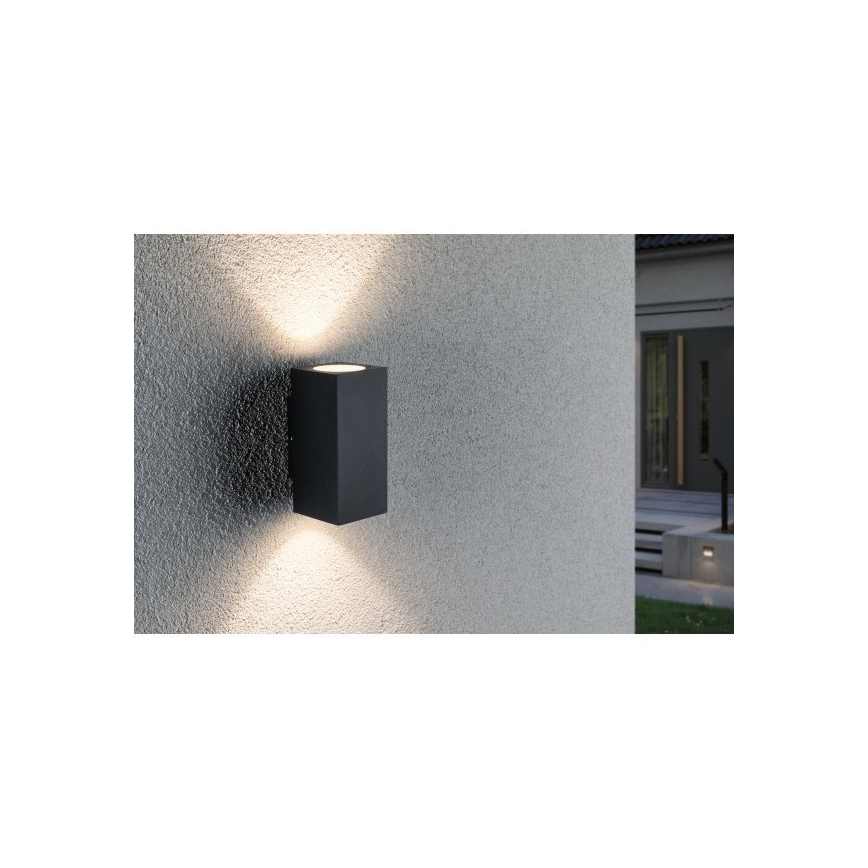 Paulmann 94328 - 2xLED/2,8W IP44 Āra sienas gaismeklis FLAME 230V antracīts