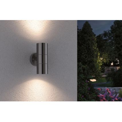 Paulmann 94331 - 2xGU10/10W IP44 Āra sienas lampa FLAME 230V