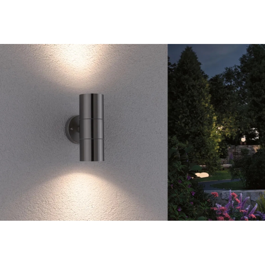 Paulmann 94331 - 2xGU10/10W IP44 Āra sienas lampa FLAME 230V