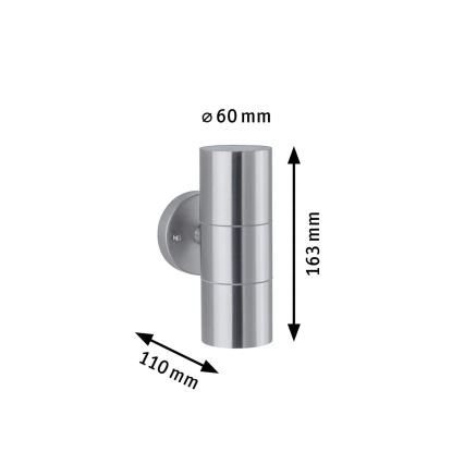 Paulmann 94331 - 2xGU10/10W IP44 Āra sienas lampa FLAME 230V
