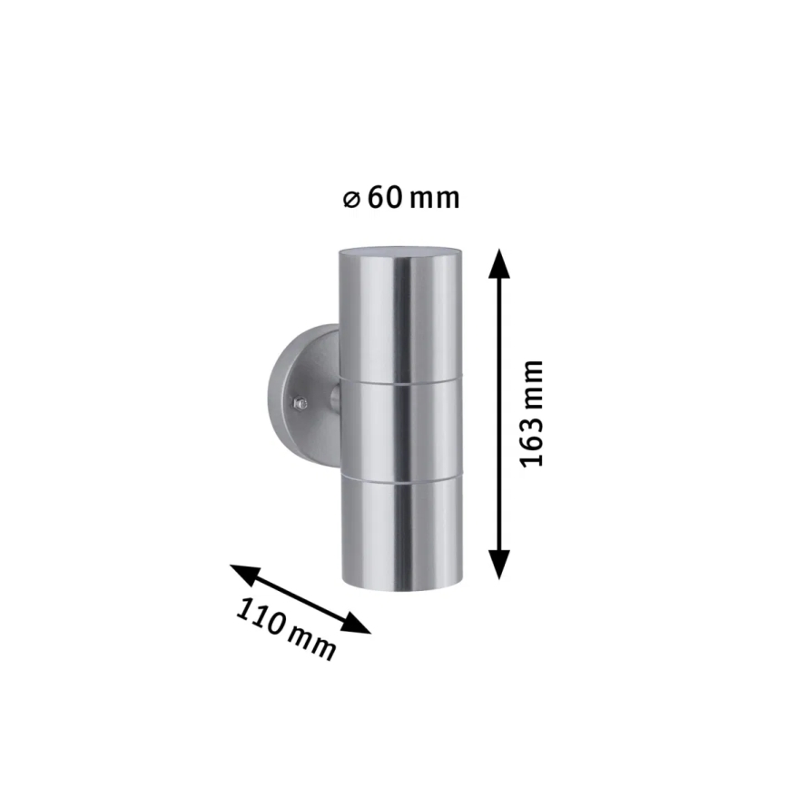 Paulmann 94331 - 2xGU10/10W IP44 Āra sienas lampa FLAME 230V