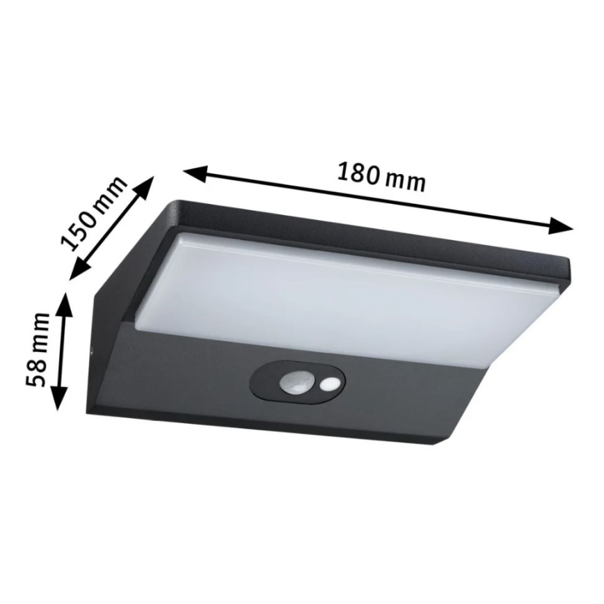 Paulmann 94333 - LED/7,4W IP44 Āra sienas lampa ar sensoru HOUSE 230V