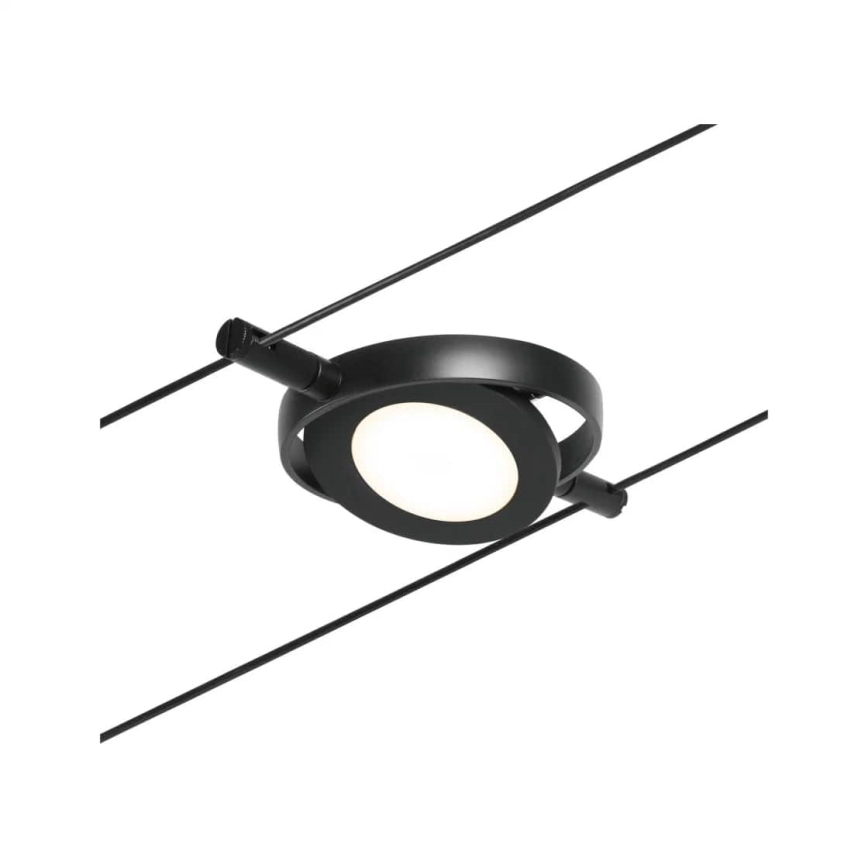 Paulmann 94418 - komplekts 5xLED/4,5W pilnīga ROUNDMAC 230V kabeļu sistēma, melna