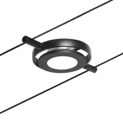 Paulmann 94418 - komplekts 5xLED/4,5W pilnīga ROUNDMAC 230V kabeļu sistēma, melna