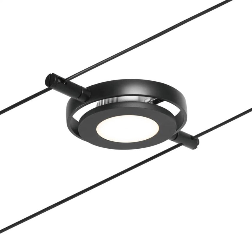 Paulmann 94418 - komplekts 5xLED/4,5W pilnīga ROUNDMAC 230V kabeļu sistēma, melna