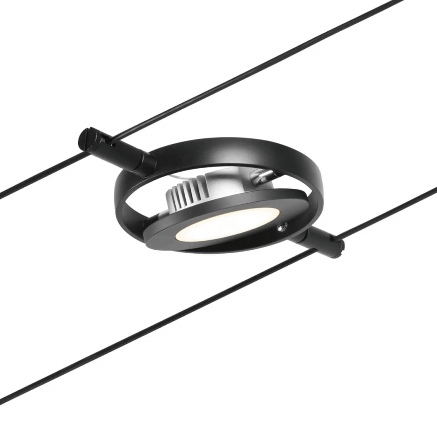 Paulmann 94418 - komplekts 5xLED/4,5W pilnīga ROUNDMAC 230V kabeļu sistēma, melna