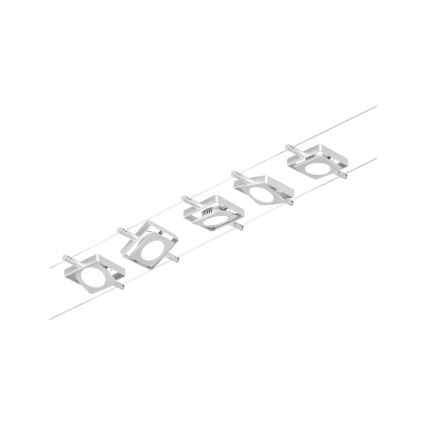 Paulmann 94420 - KOMPLEKTS 5xLED/4,5W Pilnīga trošu sistēma MAC 230V matēts hroms