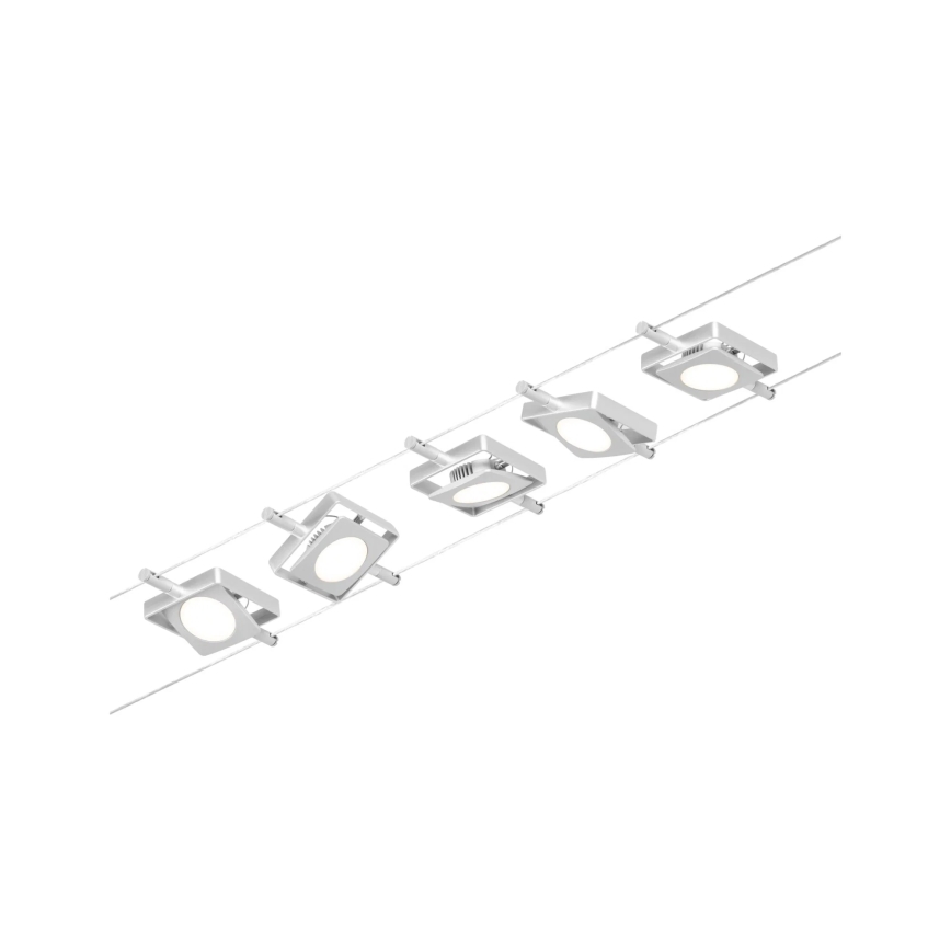 Paulmann 94420 - KOMPLEKTS 5xLED/4,5W Pilnīga trošu sistēma MAC 230V matēts hroms