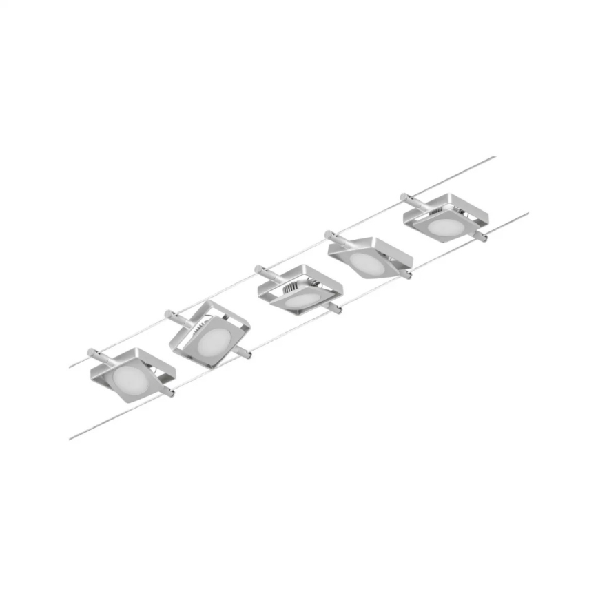 Paulmann 94420 - KOMPLEKTS 5xLED/4,5W Pilnīga trošu sistēma MAC 230V matēts hroms