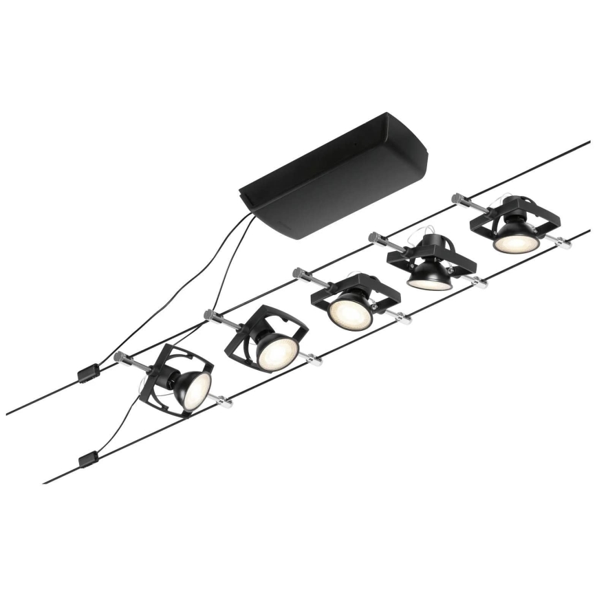 Paulmann 94434 - KOMPLEKTS 5xGU5,3/10W Starmetis auklu sistēmai MAC 230V melna