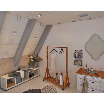 Paulmann 94437 - 1xGU5,3/10W Virziena gaismeklis trošu sistēmai CARDAN 12V matēts hroms