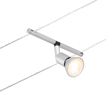 Paulmann 94442 - Komplekts 5xGU5,3/10W: SALT kabeļu sistēma 230V, matēts hroms