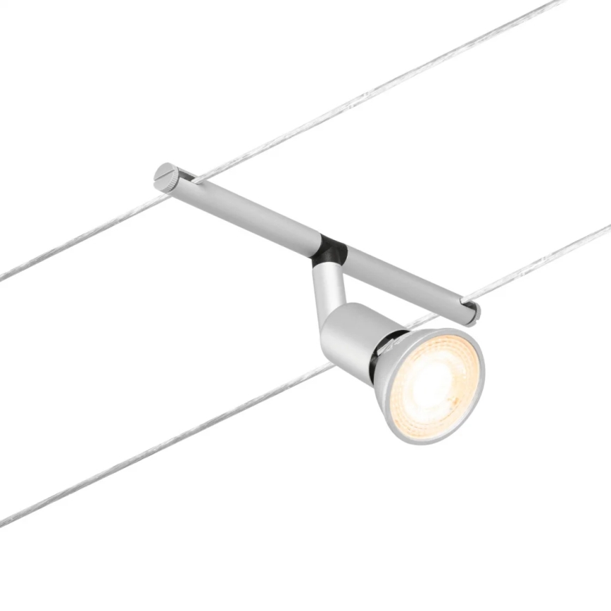 Paulmann 94442 - Komplekts 5xGU5,3/10W: SALT kabeļu sistēma 230V, matēts hroms