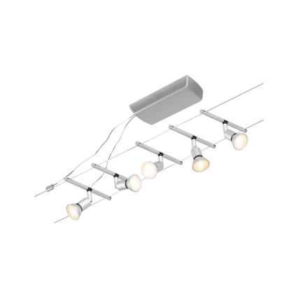 Paulmann 94442 - KOMPLEKTS 5xGU5,3/10W Starmetis sliežu sistēmai SALT 230V matēts hroms