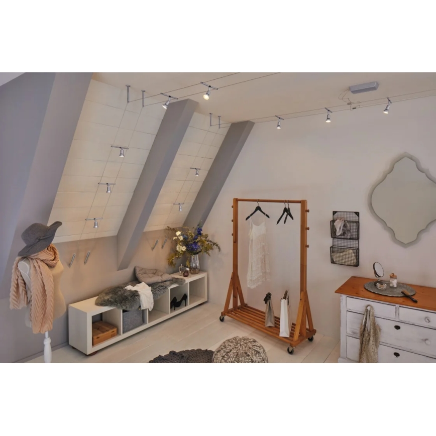 Paulmann 94443 - 1xGU5,3/10W Virziena gaismeklis kabeļu sistēmai SALT 12V matēts hroms