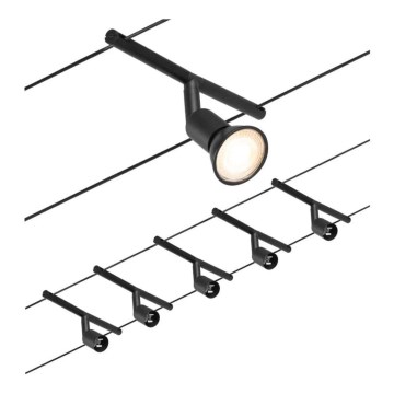 Paulmann 94446 - KOMPLEKTS 5xGU5,3/10W Starmetis auklu sistēmai SALT 230V melna