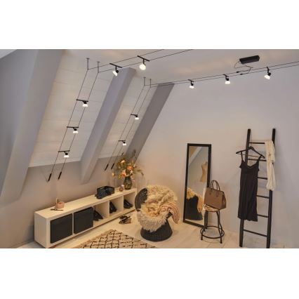 Paulmann 94450 – SHEELA pilns trošu apgaismojuma komplekts, 5x GU5,3/10W, 230V, melns