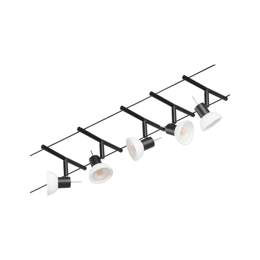 Paulmann 94450 – SHEELA pilns trošu apgaismojuma komplekts, 5x GU5,3/10W, 230V, melns