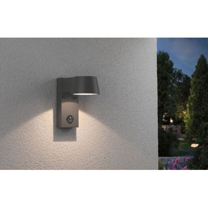 Paulmann 94453 - LED/6W IP44 Āra sienas gaismeklis ar sensoru CAPEA 230V