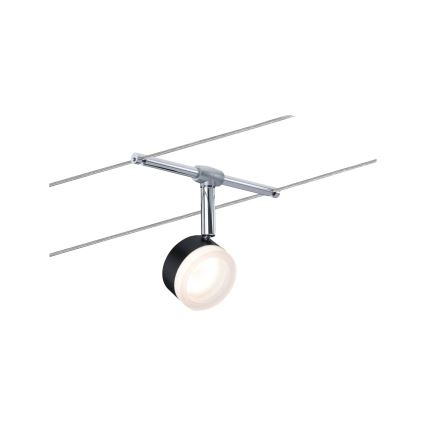 Paulmann 94457 - Komplekts 5xLED/4W virziena gaismekļiem kabeļu sistēmai CLEAR 230V melns/spīdīgs hroms