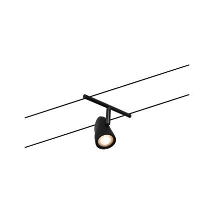 Paulmann 94469 - Komplekts 5xGU5,3/10W Pilnīga kabeļu sistēma CUP 230V melna