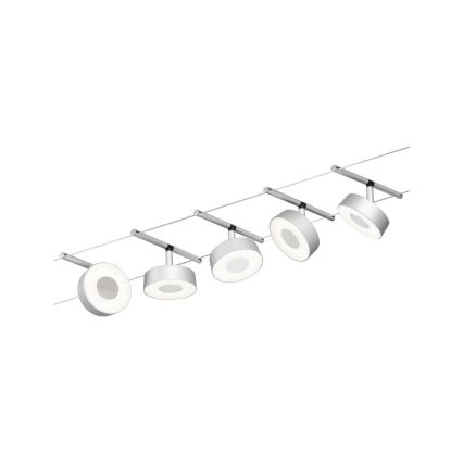 Paulmann 94475 - komplekts 5xLED/5W pilnīga kabeļu sistēma CIRCLE 230V matēts hroms