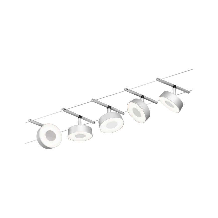 Paulmann 94475 - komplekts 5xLED/5W pilnīga kabeļu sistēma CIRCLE 230V matēts hroms