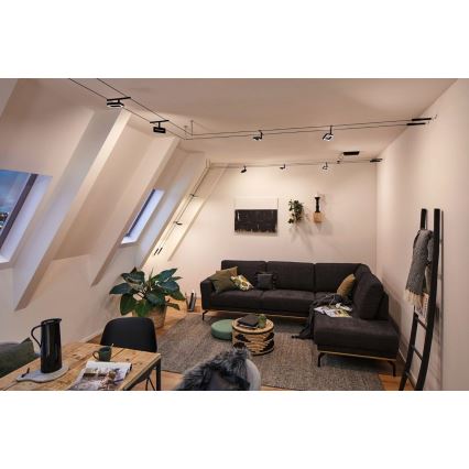 Paulmann 94485 - KOMPLEKTS 5xLED/4,8W Pilnīga kabeļu sistēma FRAME 230V melna