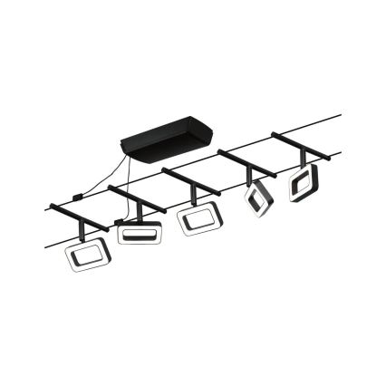Paulmann 94485 - KOMPLEKTS 5xLED/4,8W Pilnīga kabeļu sistēma FRAME 230V melna