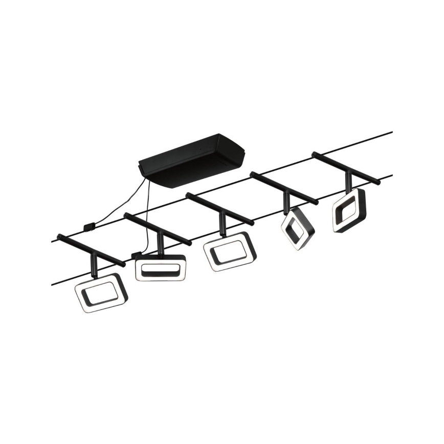 Paulmann 94485 - KOMPLEKTS 5xLED/4,8W Pilnīga kabeļu sistēma FRAME 230V melna