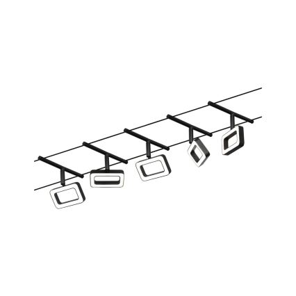 Paulmann 94485 - KOMPLEKTS 5xLED/4,8W Pilnīga kabeļu sistēma FRAME 230V melna