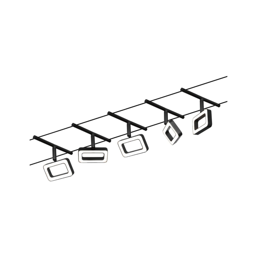 Paulmann 94485 - KOMPLEKTS 5xLED/4,8W Pilnīga kabeļu sistēma FRAME 230V melna
