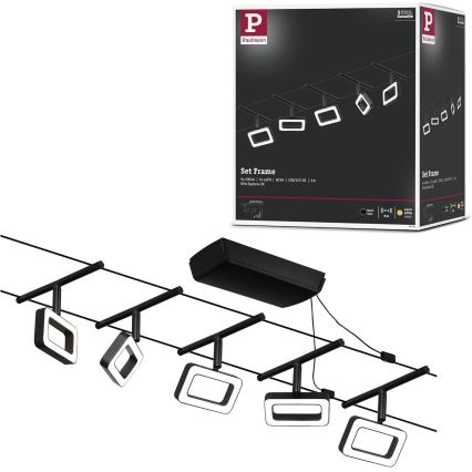 Paulmann 94485 - KOMPLEKTS 5xLED/4,8W Pilnīga kabeļu sistēma FRAME 230V melna