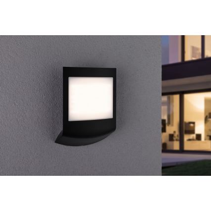 Paulmann 94513 - RGBW LED/8,2W IP44 Regulējams āra sienas gaismeklis ar kustības un krēslas sensoru PADEA 230V antracīts