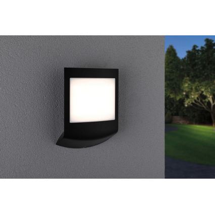 Paulmann 94513 - RGBW LED/8,2W IP44 Regulējams āra sienas gaismeklis ar kustības un krēslas sensoru PADEA 230V antracīts