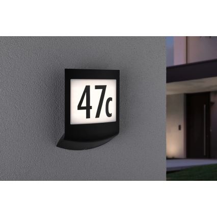 Paulmann 94513 - RGBW LED/8,2W IP44 Apgaismota mājas numura plāksne ar regulējamu spilgtumu un krēslas sensoru PADEA 230V antracīts