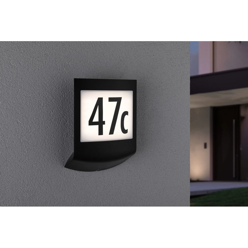 Paulmann 94513 - RGBW LED/8,2W IP44 Apgaismota mājas numura plāksne ar regulējamu spilgtumu un krēslas sensoru PADEA 230V antracīts
