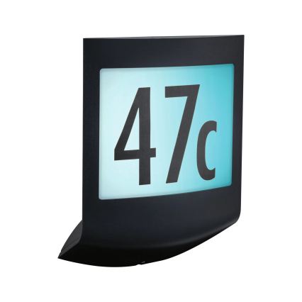 Paulmann 94513 - RGBW LED/8,2W IP44 Apgaismota mājas numura plāksne ar regulējamu spilgtumu un krēslas sensoru PADEA 230V antracīts