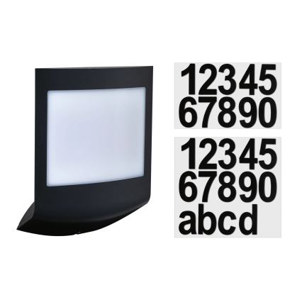 Paulmann 94513 - RGBW LED/8,2W IP44 Apgaismota mājas numura plāksne ar regulējamu spilgtumu un krēslas sensoru PADEA 230V antracīts