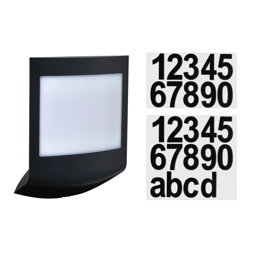 Paulmann 94513 - RGBW LED/8,2W IP44 Apgaismota mājas numura plāksne ar regulējamu spilgtumu un krēslas sensoru PADEA 230V antracīts