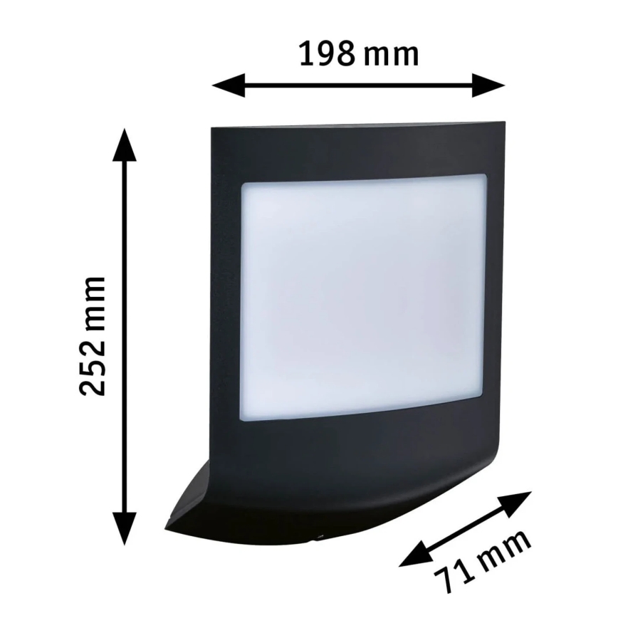 Paulmann 94513 - RGBW LED/8,2W IP44 Apgaismota mājas numura plāksne ar regulējamu spilgtumu un krēslas sensoru PADEA 230V antracīts