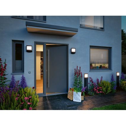 Paulmann 94514 - LED/8,5W IP44 Regulējama āra lampa ar kustības un sumrakuma sensoru PADEA 230V antracīts
