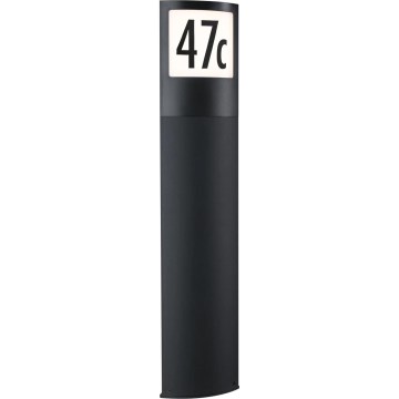 Paulmann 94514 - LED/8,5W IP44 Regulējams mājas numura apgaismojums ar kustības un krēslas sensoru PADEA 230V antracīts