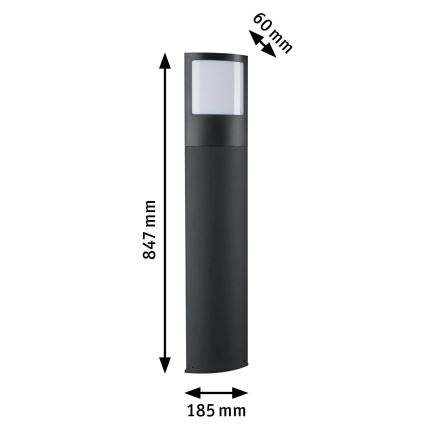 Paulmann 94515 - LED/8,5W IP44 Regulējama āra lampa antracīta krāsā ar kustības un krēslas sensoru PADEA 230V