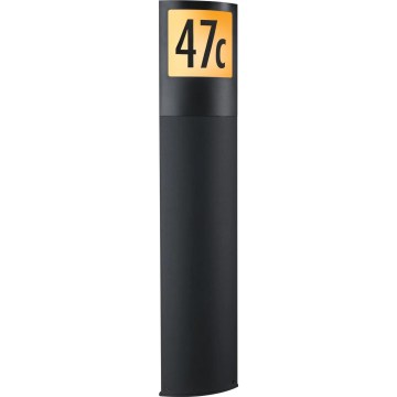 Paulmann 94515 - LED/8,5W IP44 Regulējams mājas numura gaismeklis ar kustības un krēslas sensoru PADEA 230V, antracīts