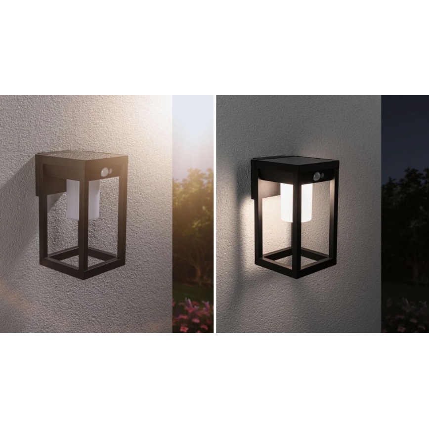 Paulmann 94572 -LED/5,5W IP44 Saules enerģijas sienas lampa ar sensoru MARISOL 3,7V 2000 mAh